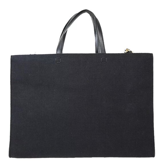 GIVENCHY G Logo 2Way Shoulder Hand Tote Bag Canvas Leather Black Italy 97FA497 - Picture 3 of 15